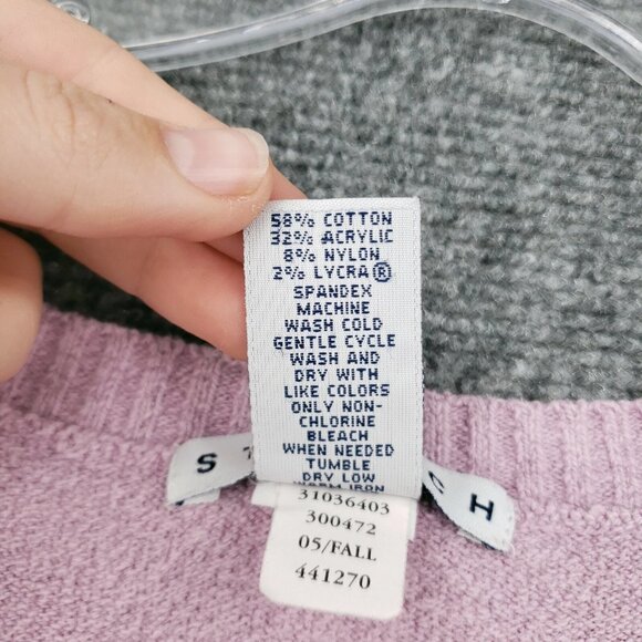 VINTAGE Gap Sweater Womens L Large Pink Pullover Stretch V-Neck Baby Knit Y2K - Picture 7 of 7